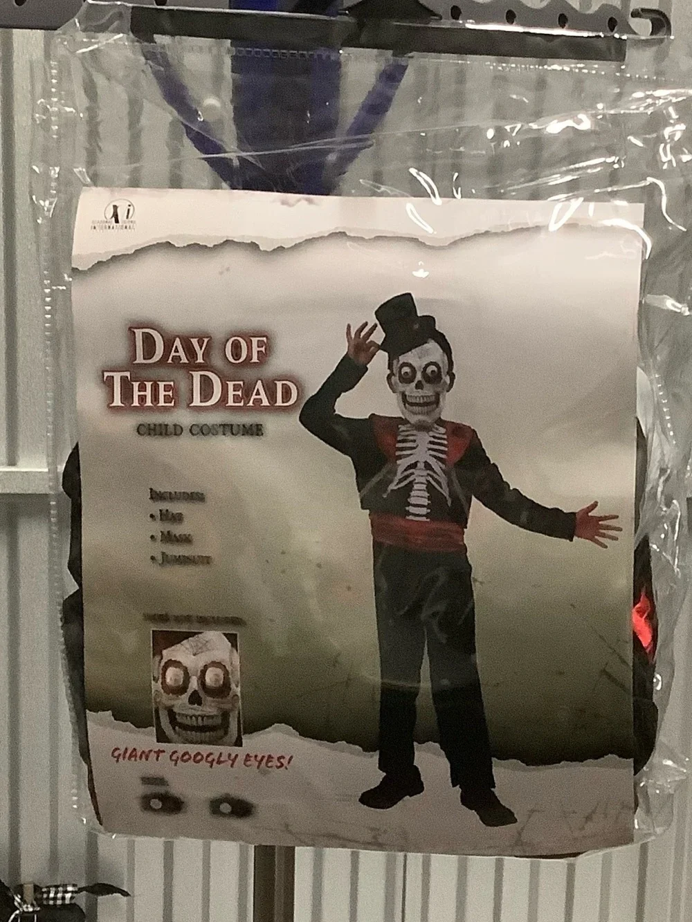Day of the Dead Kids Costume - Black and Red Skeleton Outfit size medium